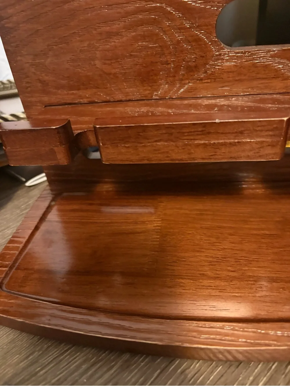 Wooden organizer and valet station.